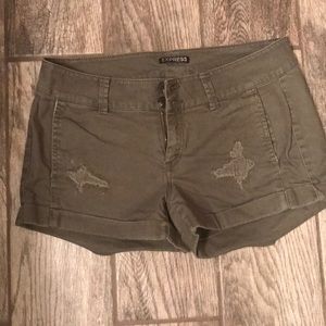 Express khaki green shorts